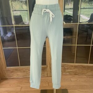 Love Fitness Joggers Women's Medium Sweatpants Activewear Green Zip Pockets